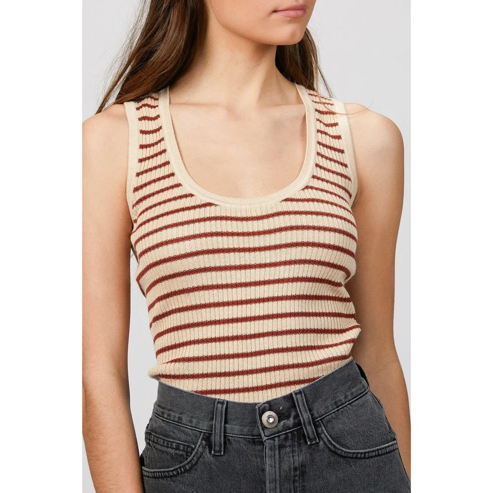 STRIPED RIBBED TANK - Picture 4 of 5